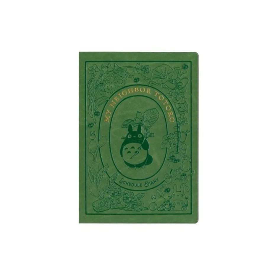 Maison Ghibli Schedule Diaries And Calendars-2022 Schedule Diary Faux Leather Totoro And Leaves - My Neighbor Toro