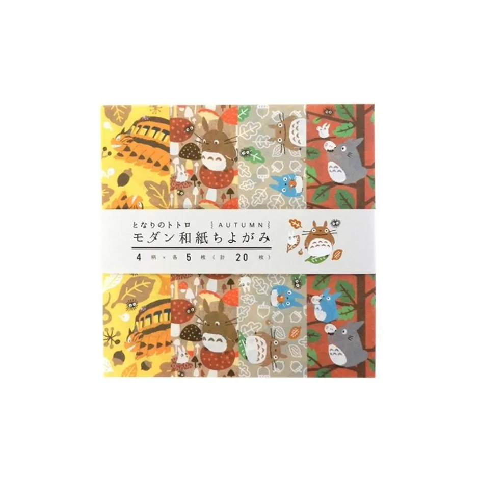 Maison Ghibli Postcards And Letter Papers-Chiyogami Paper Autumn - My Neighbor Totoro