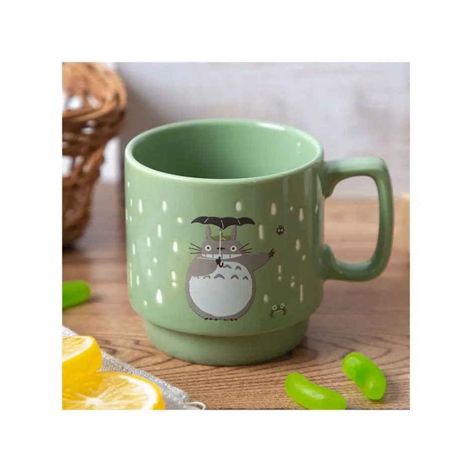 Maison Ghibli Kitchenware-Coloful Embossed Mug Totoro Holding Umbrella - My Neighbor Totoro