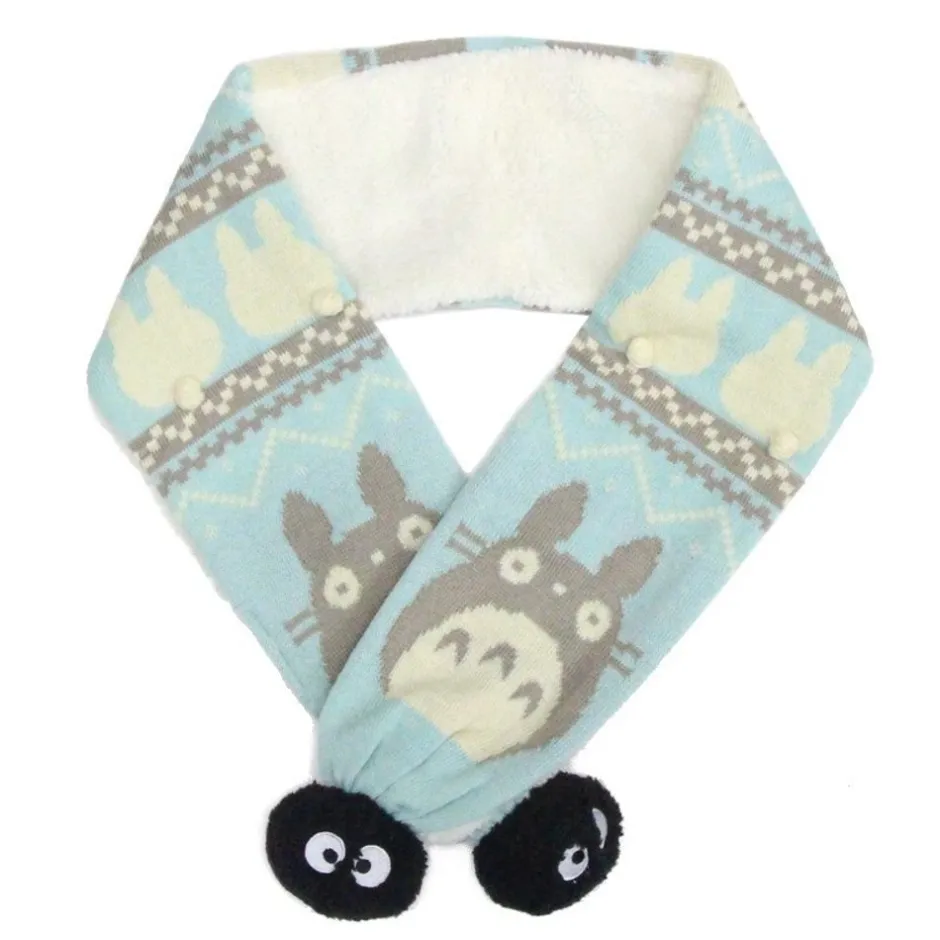 Maison Ghibli Outfits-Echarpe A Pompons Hiver Bleu Mon Voisin Totoro