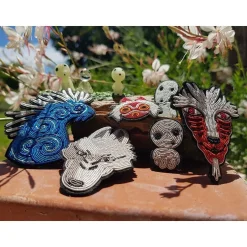 Maison Ghibli Pins-Embroidered Jewel Brooch Walking Kodama - Princess Mononoke