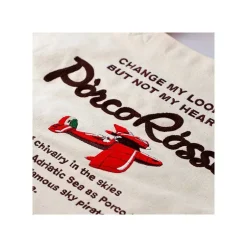 Maison Ghibli Bags-Embroidery Canvas Tote Bag Savoia - Porco Rosso