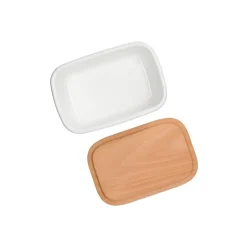 Maison Ghibli Kitchenware-Enamel Butter Dish With Wooden Lid Soot Sprites 500Ml - My Neighbor T