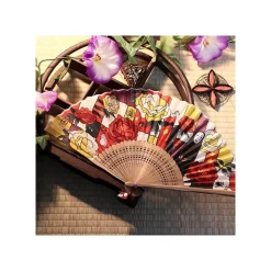 Maison Ghibli Accessories-Folding Fan Unabara Flowers - Spirited Away