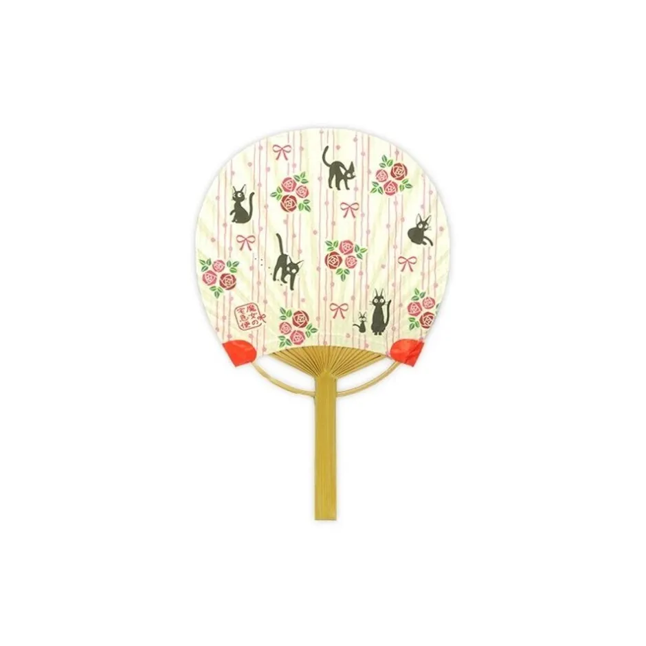 Maison Ghibli Accessories-Japanese Bamboo Fan Rose Garden - Kiki'S Delivery Service