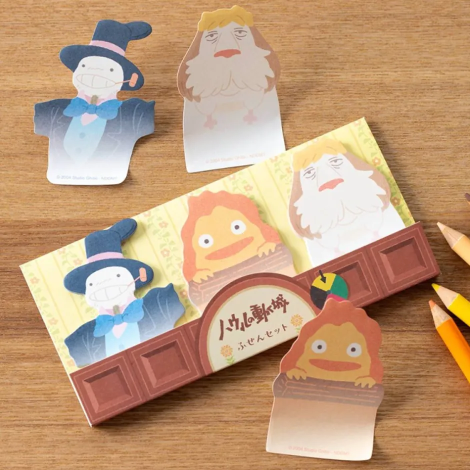 Maison Ghibli Small Equipment-Memo Set Calcifer, Heen & Navet - Howl'S Moving Castle