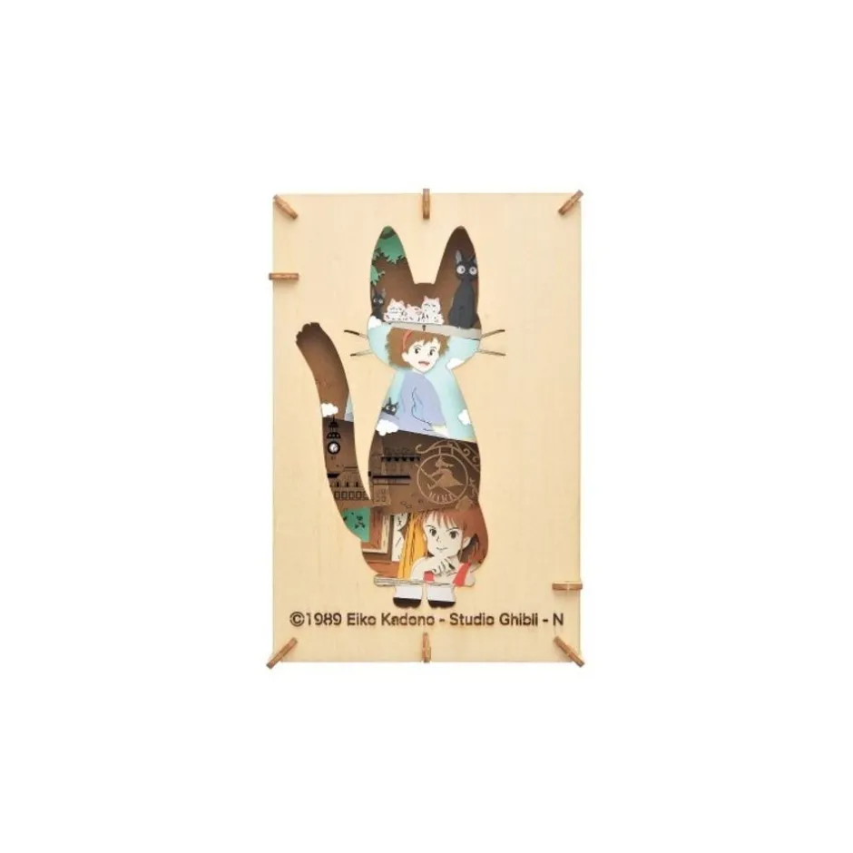 Maison Ghibli Arts And Crafts-Paper Theater Wood Style Silhouette Jiji - Kiki'S Delivery Service