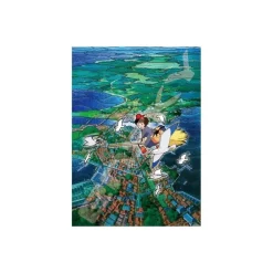Maison Ghibli Jigsaw Puzzle-Stained Glass Puzzle 500P Koriko City'S Sky - Kiki'S Delivery Service