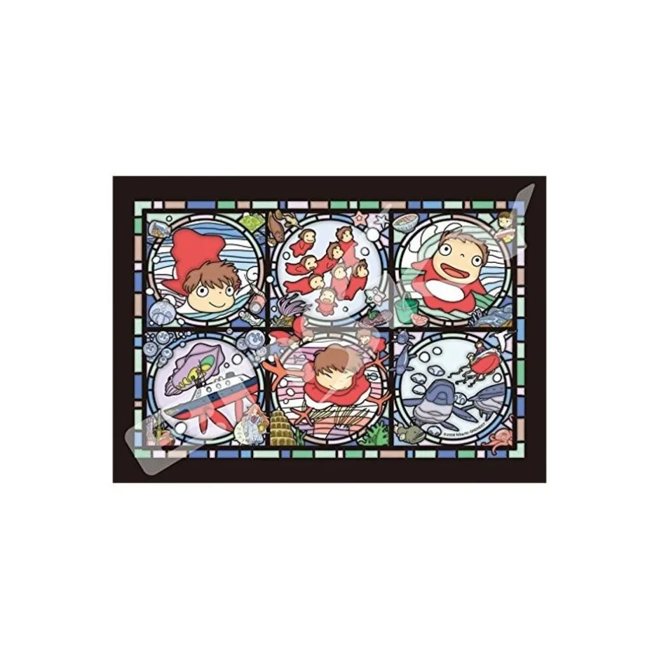 Maison Ghibli Jigsaw Puzzle-Stained Glass Puzzle 208P Ponyos Everywhere - Ponyo On The Cliff