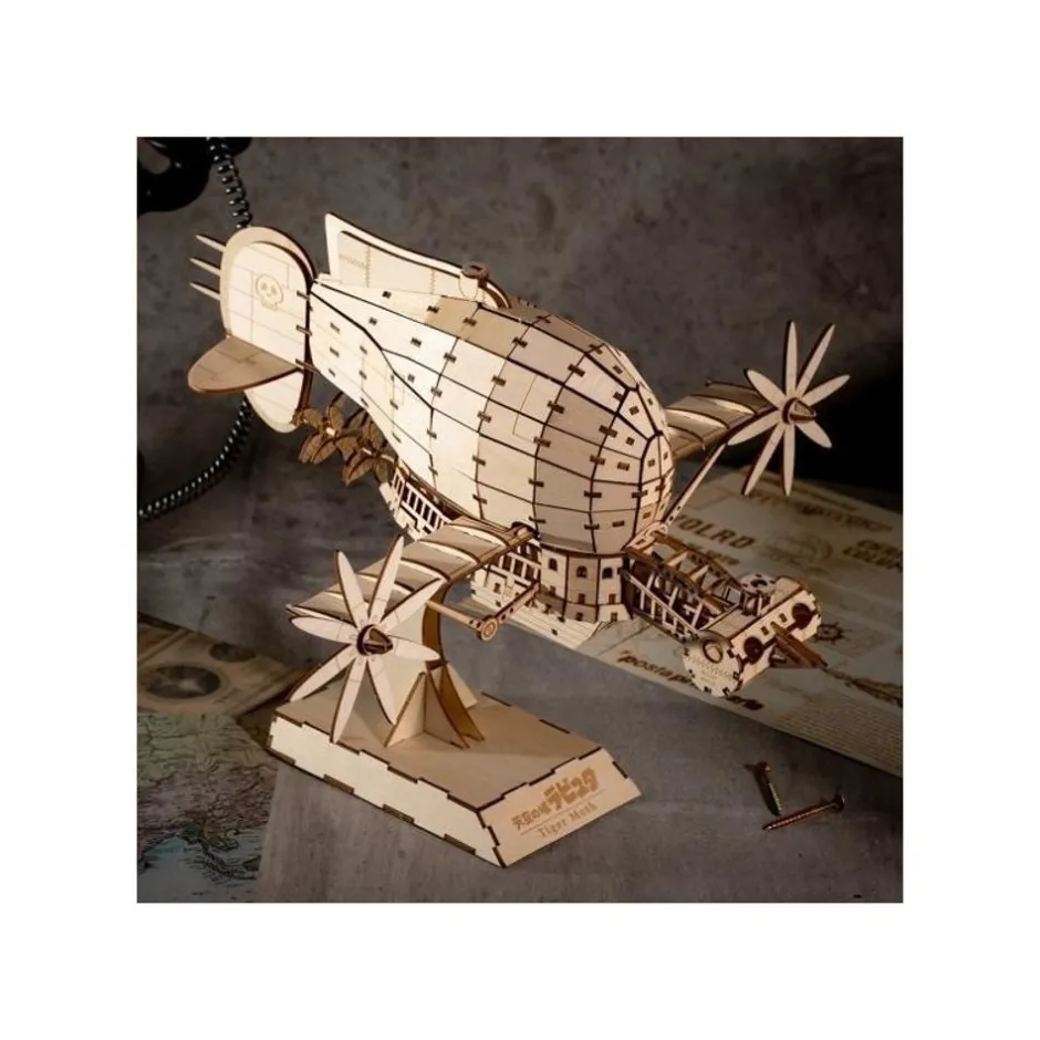 Maison Ghibli Arts And Crafts-Wood Model Kigumi Tiger Moth - Castle In The Sky